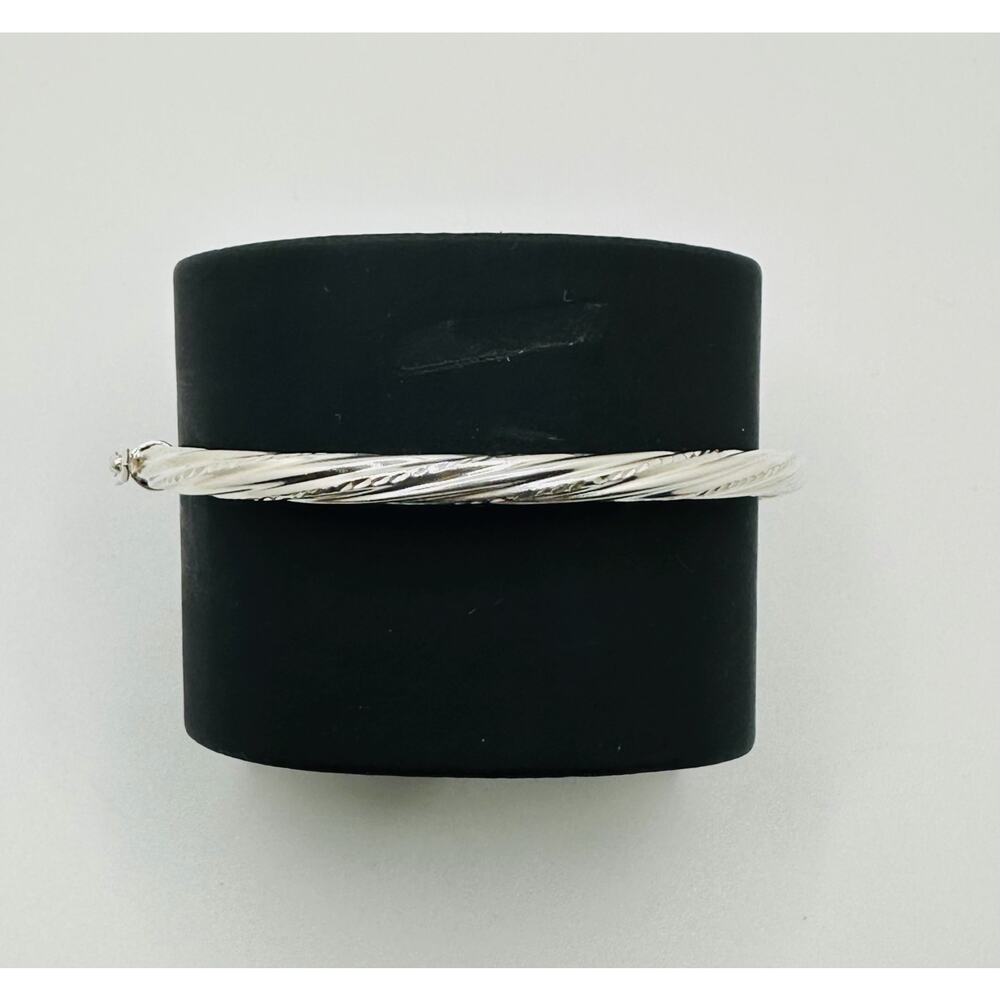 Vintage 925 Sterling Silver Twisted Cable Bangle Bracelet.
